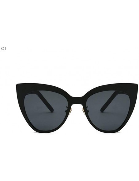 Cat Eye Sunglasses Protection Outdoor Accessory - Black Box - CY1997LGQUE $50.56