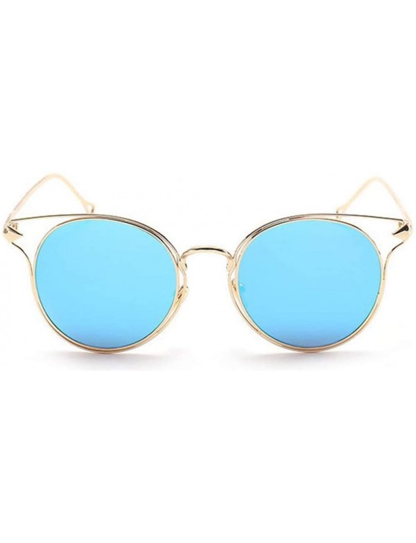 Cat Eye Classic Sunglasses Protection Vacation - Blue - CL1997M2AWK $49.65