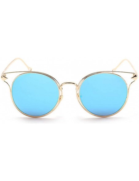 Cat Eye Classic Sunglasses Protection Vacation - Blue - CL1997M2AWK $49.65