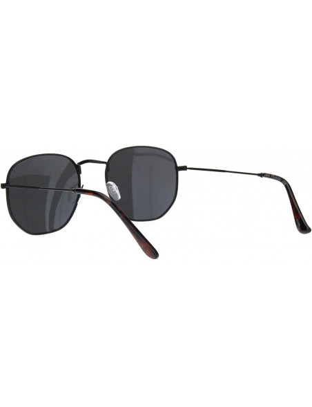 Rectangular Polarized Lens Mens Rectangular Metal Rim Retro Dad Sunglasses - All Black - CI18Q79IT2G $11.31