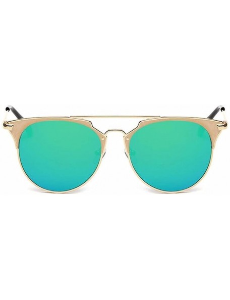 Goggle Women Cat Eye Glasses Vintage Mirror UV400 Sunglasses Eyewear - Green - C8182EGC97A $9.23