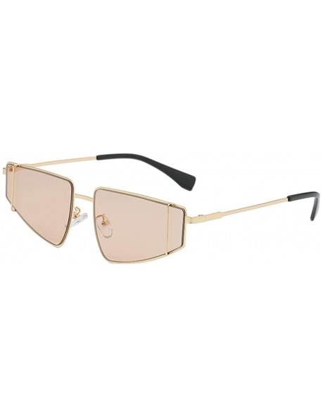 Goggle Fashion Man Women Irregular Shape Sunglasses Unisex Vintage Retro Style Glasses - Coffee - CA18UM8LRDO $11.97