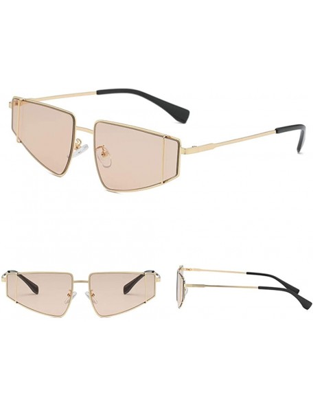 Goggle Fashion Man Women Irregular Shape Sunglasses Unisex Vintage Retro Style Glasses - Coffee - CA18UM8LRDO $11.97