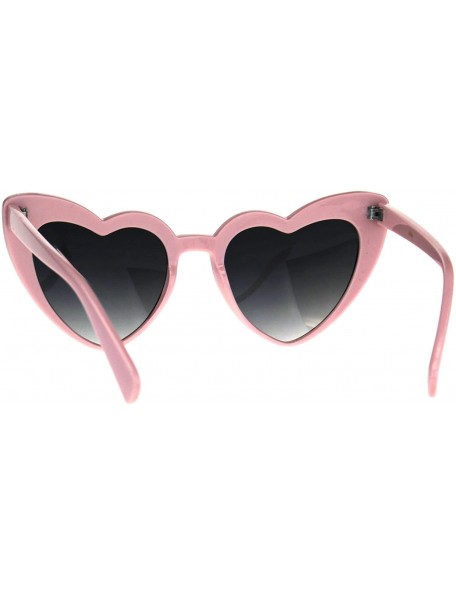 Cat Eye Womens Cat Eye Heart Shape Retro Goth Plastic Sunglasses - Pink Smoke - CY180H95RMZ $8.28