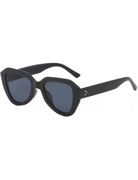 Rimless Vintage Sunglasses for Women - Polarized Mirrored Flat Lenses Sun Glasses Retro Eyeglasses - Black - CF196O23H2L $9.14