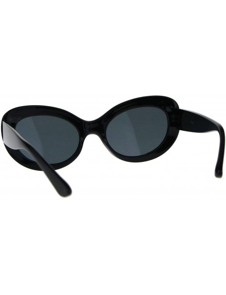 Oval Womens Sunglasses Oval Cateye Vintage Fashion Frame UV 400 - Black (Black) - CU18KZE04KG $8.20