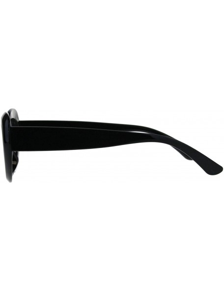 Oval Womens Sunglasses Oval Cateye Vintage Fashion Frame UV 400 - Black (Black) - CU18KZE04KG $8.20