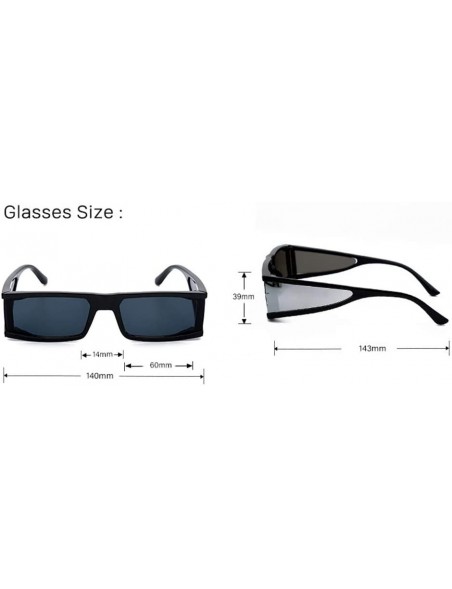 Sport Fashionable Lady Sunglasses Personality Square Box Shot Glasses - 1 - CX190L2UH9I $32.34