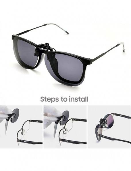 Rimless Clip-on Sunglasses Flip-up Polarized UV-Protection Unisex Rimless Round Sunglasses - Oversized - Brown - C618W7HKXW2 ...