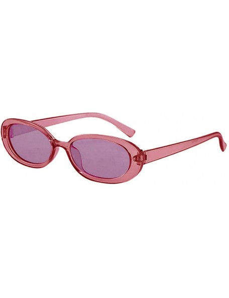 Oval Unisex Small Frame Sunglasses Fashion Vintage Retro Irregular Shape Travel Sun Glasses - Multicolor 4 - CJ1900L6YMX $10.45