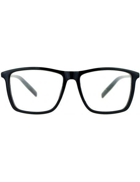 Square Clear Lens Glasses Classic Square Plastic Frame Fashion Eyeglasses Black - CH188XGX5AG $8.70