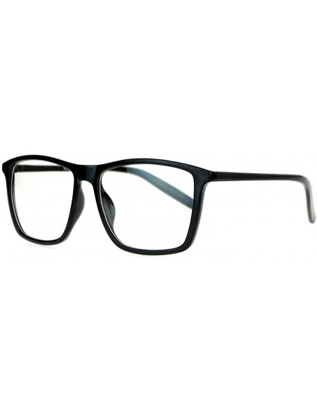 Square Clear Lens Glasses Classic Square Plastic Frame Fashion Eyeglasses Black - CH188XGX5AG $8.70