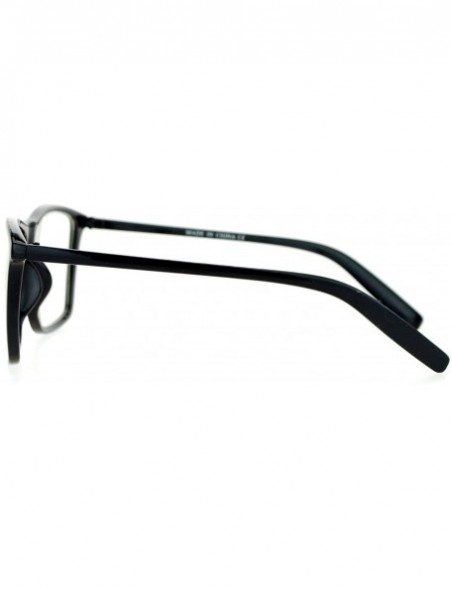 Square Clear Lens Glasses Classic Square Plastic Frame Fashion Eyeglasses Black - CH188XGX5AG $8.70