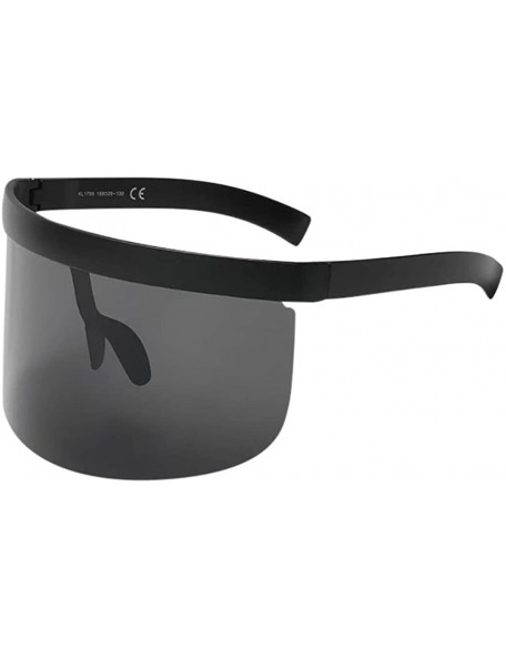 Oval Unisex Vintage Oversized Frame Hat Eyewear Anti-peeping Sunglasses - A - C218GEYOI8X $8.37