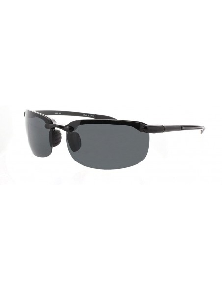 Sport Island Sol TR90 Polarized and Non-Polarized Partial Flex Frame Semi Rimless Sunglasses - Polarized Black - CU12EA1LQP3 ...