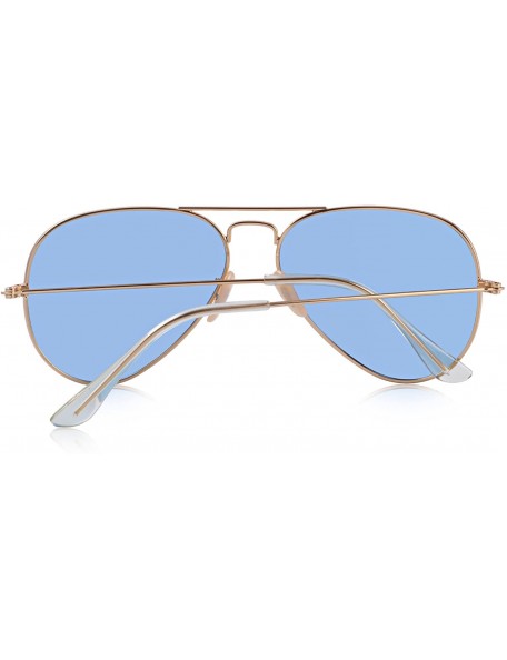 Aviator Classic Men Polarized sunglass Pilot Sunglasses for Women 58mm S8025 - Transparent Blue - C718DLQEWNY $14.68
