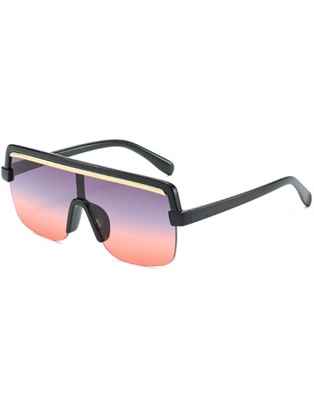 Rimless Retro Big Box One-Piece Sunglasses Gradient Ocean Piece Personality Ladies Sunglasses - CP18X0CW553 $35.56