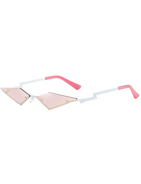 Oversized UV Protection Sunglasses for Women Men Rimless frame Cat-Eye Shaped Plastic Lens and Frame Sunglass - Pink - C91903...