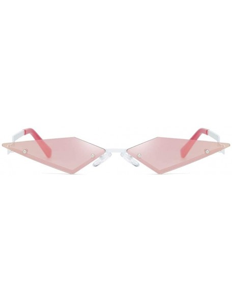 Oversized UV Protection Sunglasses for Women Men Rimless frame Cat-Eye Shaped Plastic Lens and Frame Sunglass - Pink - C91903...