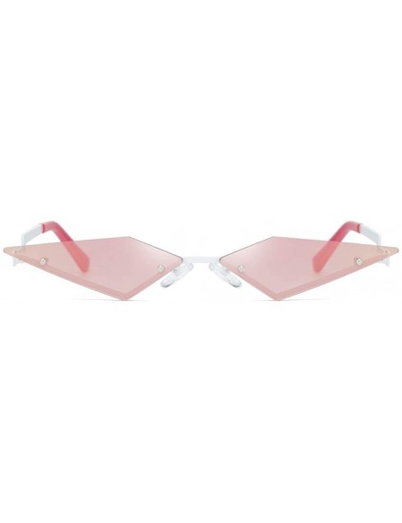 Oversized UV Protection Sunglasses for Women Men Rimless frame Cat-Eye Shaped Plastic Lens and Frame Sunglass - Pink - C91903...