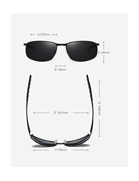 Rectangular Polarized Sunglasses Driving Photosensitive Glasses 100% UV protection - Black/Black - CK18QCC8TEC $15.31