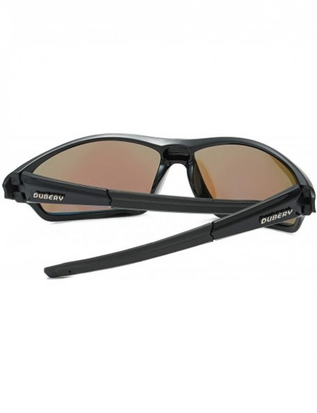 Wrap Sport Polarized Sunglasses for Men UV Protection Driving Fishing Sun Glasses D620 - Black/Blue - C218W477555 $17.40