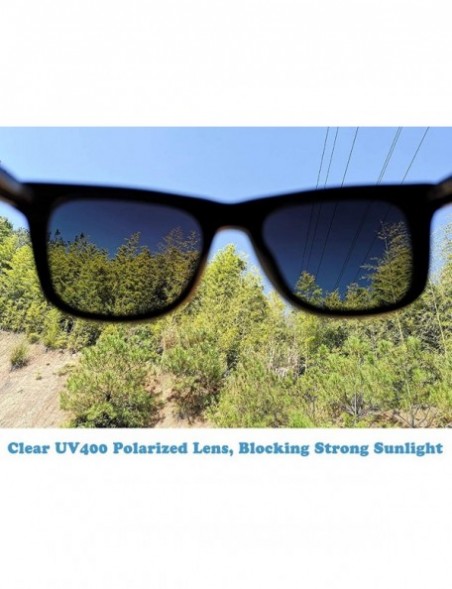 Aviator Polarized Wood Sunglasses Men- Wooden Bamboo Sunglasses for Women - Black Wood- Gradient Grey Lens - CP1942QAEUA $35.59