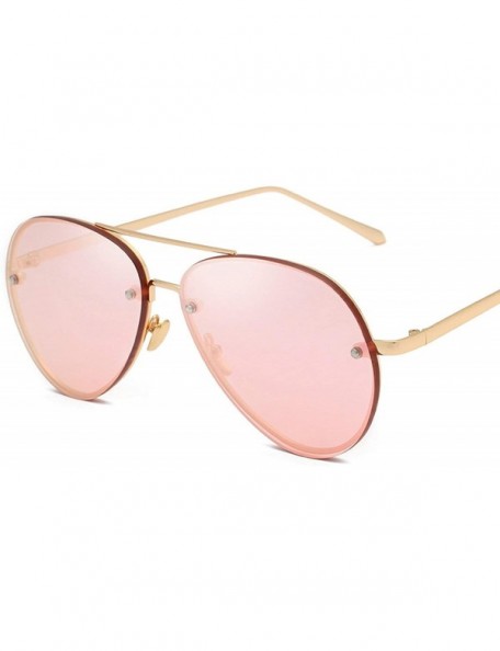 Goggle Retro Classic Sunglasses for Women Metal PC UV400 Sunglasses - Barbie Pink - CE18SZUDD2U $12.79