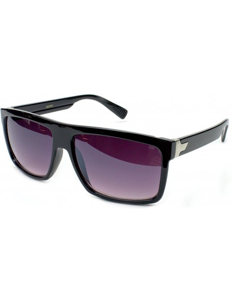 Square Flat Top Square Gradient Frame Womens Mens Super Oversized Unisex Fashion Sunglasses - Black - C011M5N4DPP $11.25