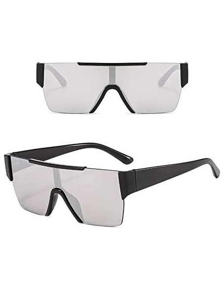 Oversized Men Women Oversized Visor Sunglasses Futuristic Rimless Mirror Sunglasses Unisex Gift - C3 - CH196U8XK6M $16.52