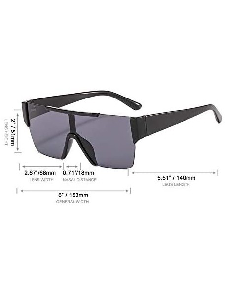 Oversized Men Women Oversized Visor Sunglasses Futuristic Rimless Mirror Sunglasses Unisex Gift - C3 - CH196U8XK6M $16.52