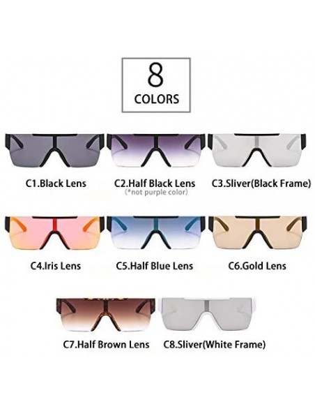 Oversized Men Women Oversized Visor Sunglasses Futuristic Rimless Mirror Sunglasses Unisex Gift - C3 - CH196U8XK6M $16.52