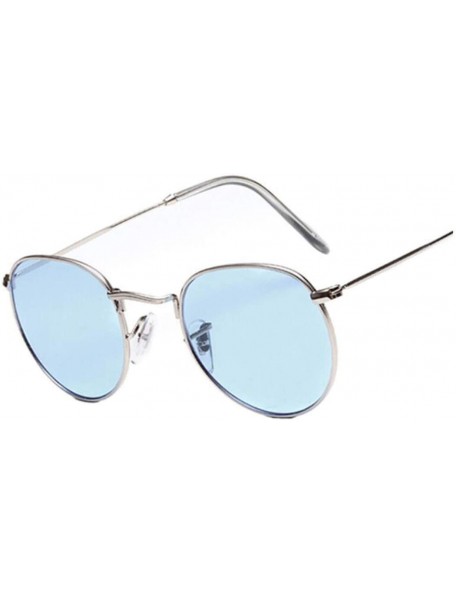 Round Colorful Round Sunglasses Women Metal Frame Sun Glasses Men Female UV400 (F) - F - CQ195UL2USY $9.63