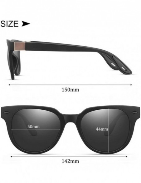 Square Polarized Sunglasses for Men/Women 100% UV400 Protection Vintage Square Frame - Black/Black-black Parts - CH194RAKM2R ...