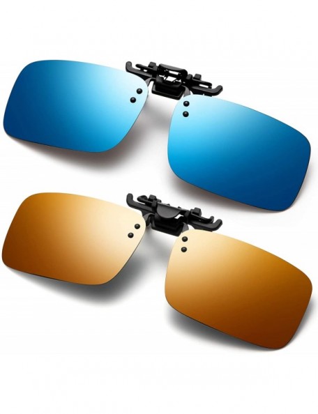 Rectangular Polarized Sunglasses Anti Glare Fishing Prescription - Blue + Orange - C118RL3U9GC $15.33