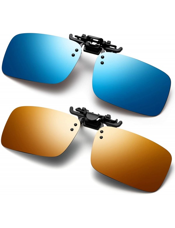 Rectangular Polarized Sunglasses Anti Glare Fishing Prescription - Blue + Orange - C118RL3U9GC $29.95