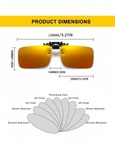 Rectangular Polarized Sunglasses Anti Glare Fishing Prescription - Blue + Orange - C118RL3U9GC $15.33