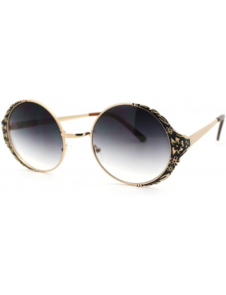 Round Lovely Vintage Fashion Round Circle Metal Frame Sunglasses - Gold - CV11OCI2KP1 $11.09