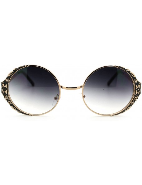 Round Lovely Vintage Fashion Round Circle Metal Frame Sunglasses - Gold - CV11OCI2KP1 $11.09