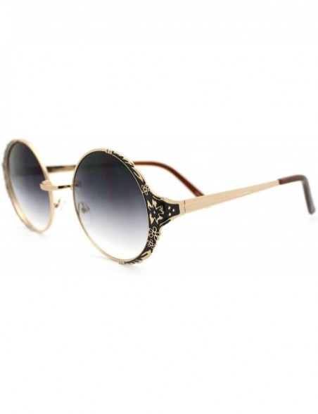 Round Lovely Vintage Fashion Round Circle Metal Frame Sunglasses - Gold - CV11OCI2KP1 $11.09