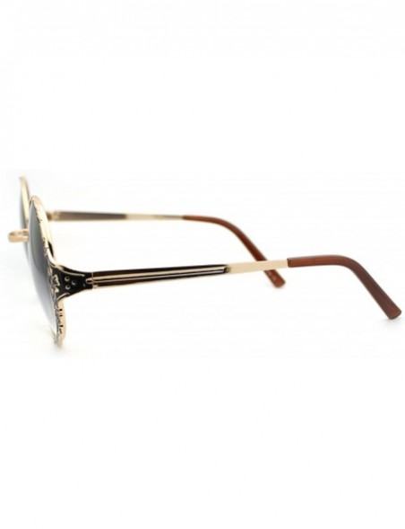 Round Lovely Vintage Fashion Round Circle Metal Frame Sunglasses - Gold - CV11OCI2KP1 $11.09