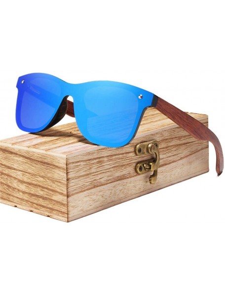 Rimless Wood Rimless Polarized Men's Sunglasses Square Frame Sun Glasses Women Sun Glasses - Blue Bubinga Wood - CY194O3LU8N ...