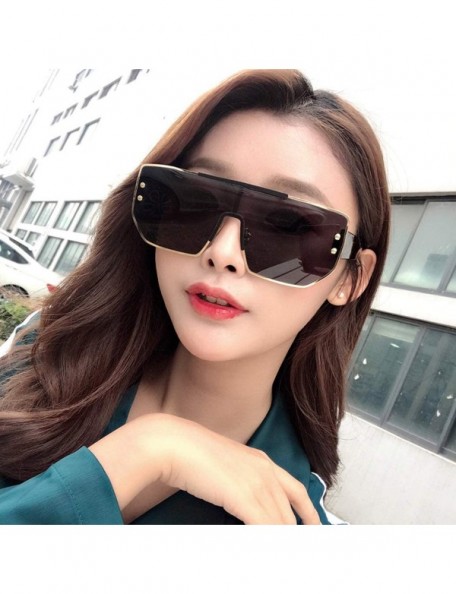 Aviator New sunglasses - ladies coated sunglasses - retro sunglasses - D - CW18S5C8W0D $48.84