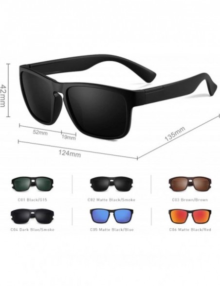 Square Polarized Sunglasses Men Plastic Oculos De Sol Men's Fashion Square Driving Eyewear Travel Sun Glass - C419857YQ2O $24.13