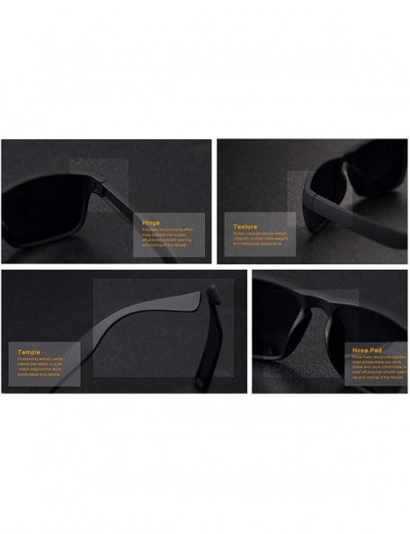 Square Polarized Sunglasses Men Plastic Oculos De Sol Men's Fashion Square Driving Eyewear Travel Sun Glass - C419857YQ2O $24.13