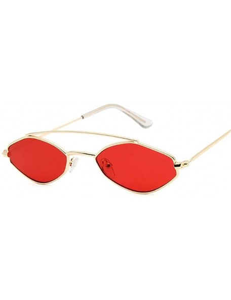 Cat Eye Women Cat Eye Sunglasses Cute Sexy Summer Retro Small Frame Black Red Cateye Sun Glasses - Goldbrown - CU198XW9KCH $8.52