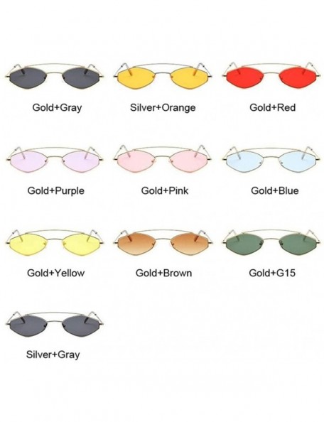 Cat Eye Women Cat Eye Sunglasses Cute Sexy Summer Retro Small Frame Black Red Cateye Sun Glasses - Goldbrown - CU198XW9KCH $8.52