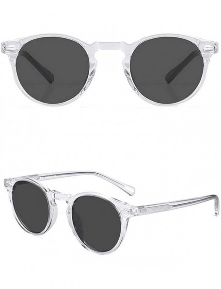 Goggle Peck Sunglasses Retro Round Frame Men Polarized Vintage Eyeglasses Women Driving Glasses Light Acetate Eyewear - C1199...