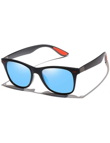 Oversized Polarized sunglasses with rice spikes Men's outdoor sports sunglasses - Blue Frame Gray Film - CS190MSC2A8 $28.22