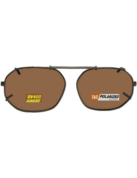 Round Round Square Polarized Clip-on Sunglasses - Dark Bronze-polarized Amber Lens - CP189RADK5U $14.55